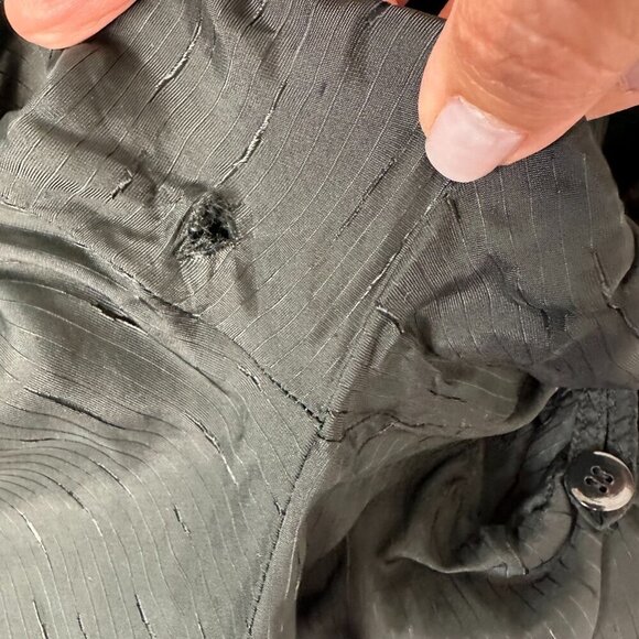 Torras Suede Leather Jacket Size 38 Black Button up Wool - Picture 13 of 16